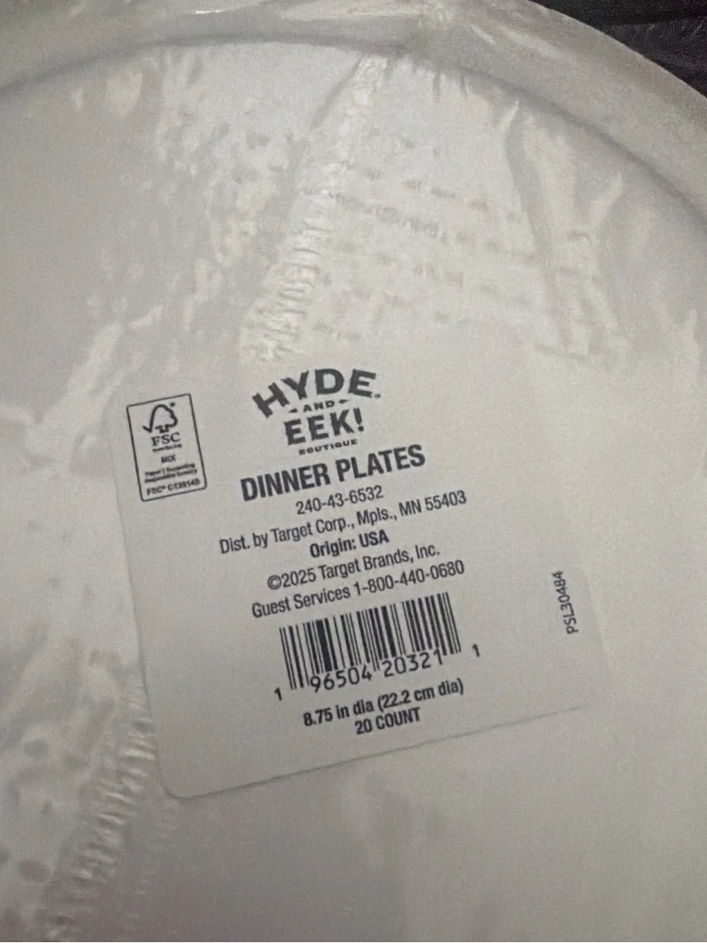 120 Count Hyde&Eek 6x 20 Dinner Plate Halloween 9 Inch Round